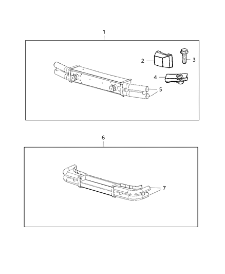 2013 Jeep Wrangler End Cap Bumper Diagram for 4897577AA