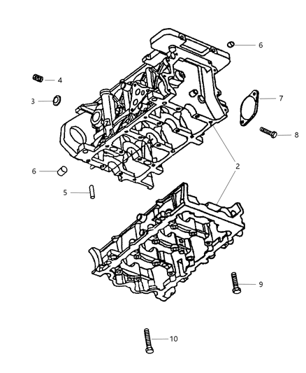 2006 Chrysler PT Cruiser Cylinder Block & Related Parts Diagram 1 - Thumbnail