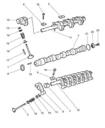 1998 Chrysler Cirrus Camshaft & Valves Diagram 1 - Thumbnail