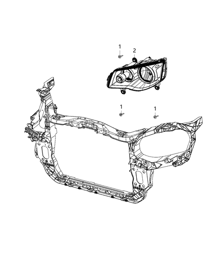 2020 Dodge Grand Caravan Lighting, Headlamp & Front End Diagram 1 - Thumbnail