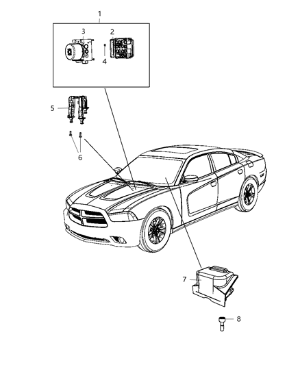 2011 Dodge Charger Module Steering Column Diagram for 1JH91DX9AE