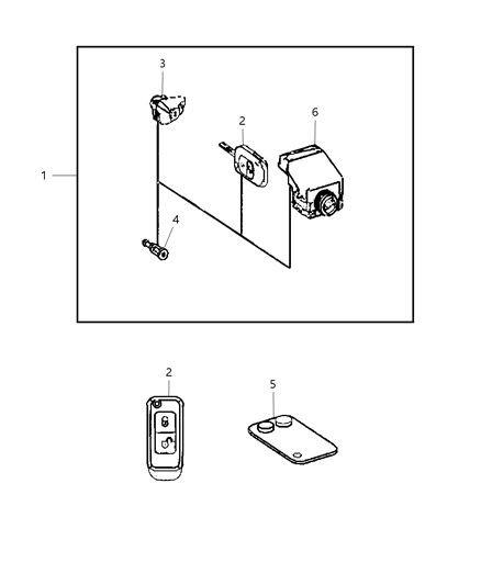 2009 Dodge Sprinter 3500 Key Remote Control Complete Diagram for 68021567AB