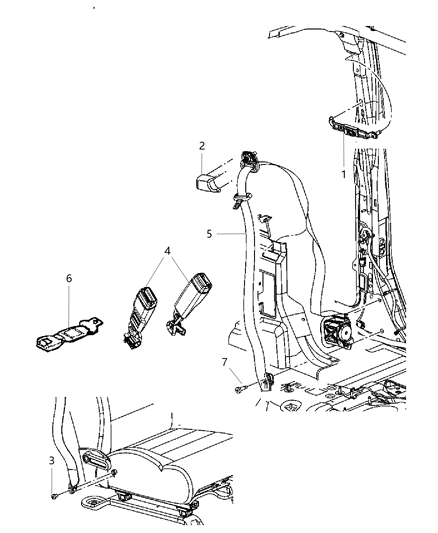 2012 Jeep Wrangler Seat Belts First Row Diagram