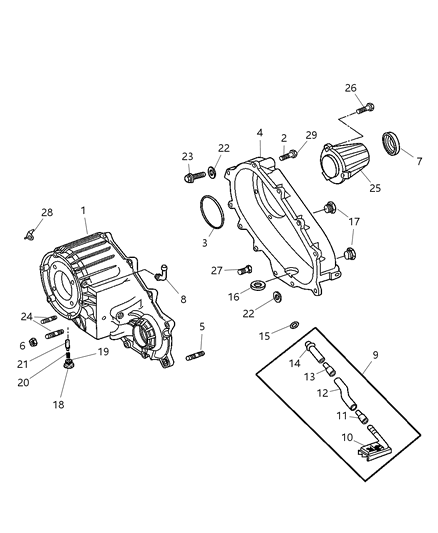 2007 Dodge Ram 3500 Cab Chassis Case Front , Rear & Related Parts Diagram 2 - Thumbnail