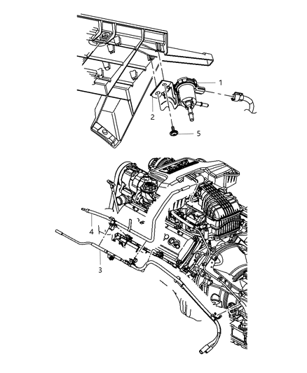 2008 Dodge Ram 3500 Pickup Emission Control Vacuum Harness Diagram