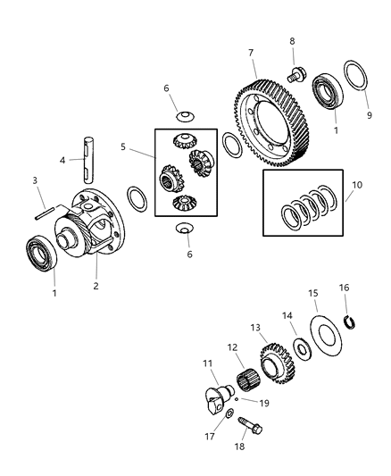 2003 Chrysler Sebring Bearing Reverse Idler Gear Diagram for MD747636