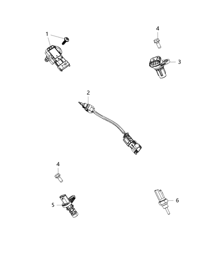 2016 Jeep Renegade Sensors, Engine Compartment Diagram 3 - Thumbnail