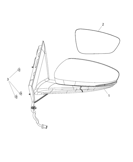 2015 Chrysler 200 Mirror Outside Rearview Diagram for 5PE481X8AE