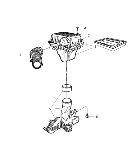 2008 Chrysler 300 Air Cleaner & Related Diagram 1 - Thumbnail