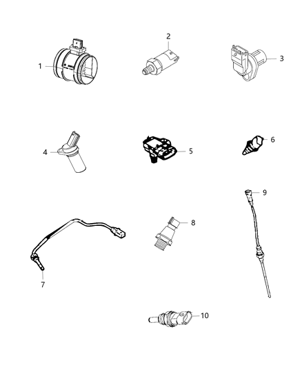 2015 Ram ProMaster 1500 Coolant Temperature Sensor Diagram for 68098532AA