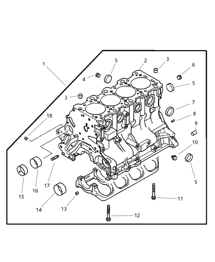 2002 Chrysler Sebring Coupe Cylinder Block Diagram 1 - Thumbnail