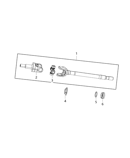 2014 Jeep Wrangler Shaft, Axle of Front Axle; Differential And Drive Line Diagram 2 - Thumbnail