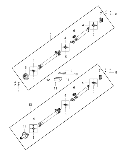 2014 Ram 2500 Shaft - Drive of Rear Axle; Differential And Drive Line Diagram 2 - Thumbnail
