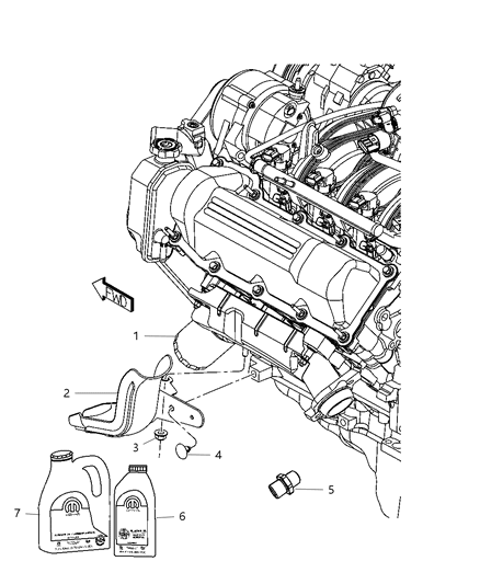 2011 Ram Dakota Engine Oil , Engine Oil Filter & Adapter & Splash Guard Diagram 1 - Thumbnail