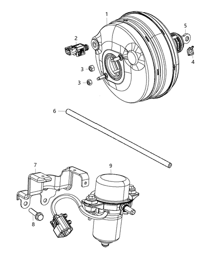 2018 Dodge Challenger Booster & Pump, Vacuum Power Brake Diagram