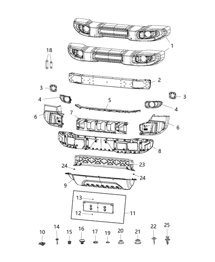 2019 Jeep Wrangler Bumper Diagram 3 - Thumbnail