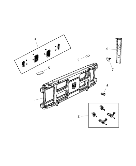 2019 Ram 1500 New Style Pick-Up Box Divider Diagram