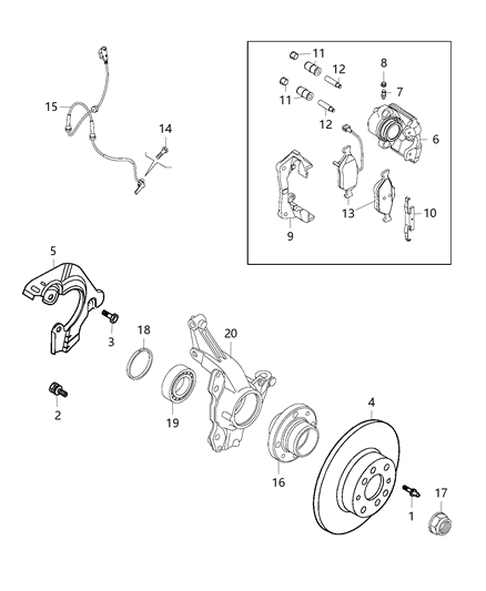 2015 Ram ProMaster City Axle Nut, Front Diagram for 6509898AA