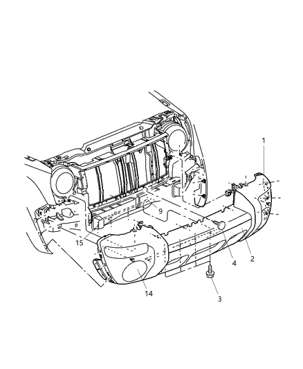 2004 Jeep Liberty Crossmember Front Support Diagram for 55360190AE