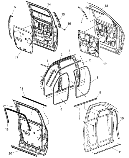 2007 Dodge Ram 3500 Seal Door Diagram for 55277026AB