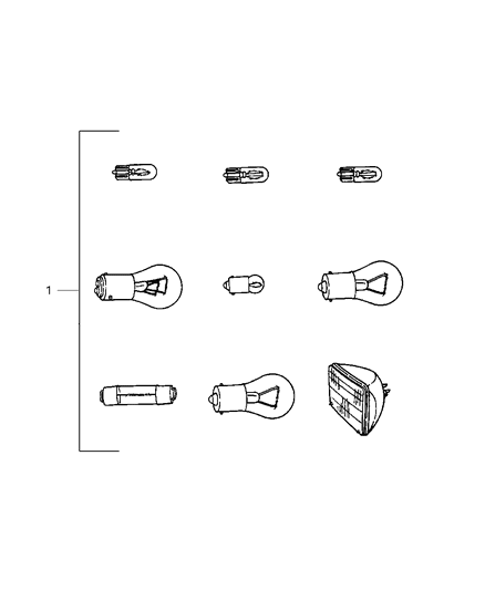 1999 Dodge Ram 2500 Regular Cab Bulbs & Sockets Diagram