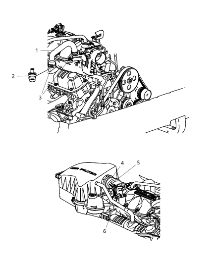 2007 Chrysler Pacifica Clamp PCV Hose Diagram for 4666157AA