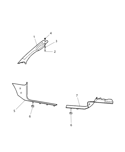 2007 Dodge Ram 3500 Cab Chassis A-Pillar, Cowl & Sills Diagram