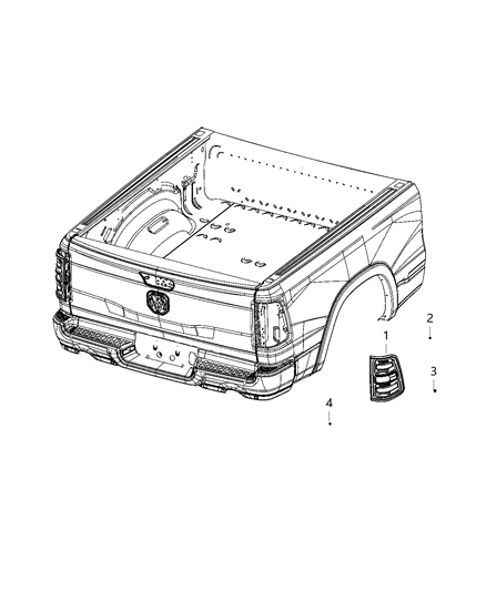 2020 Ram 1500 New Style Lamps - Rear Diagram 4 - Thumbnail