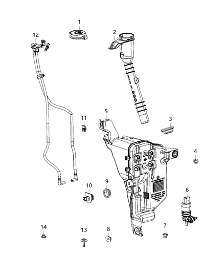 2020 Jeep Wrangler Reservoir, Windshield Washer Diagram 2 - Thumbnail
