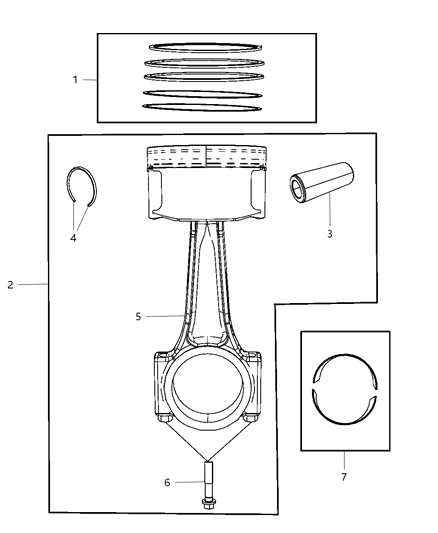 2011 Dodge Challenger Pistons , Piston Rings , Connecting Rods & Connecting Rod Bearing Diagram 5 - Thumbnail
