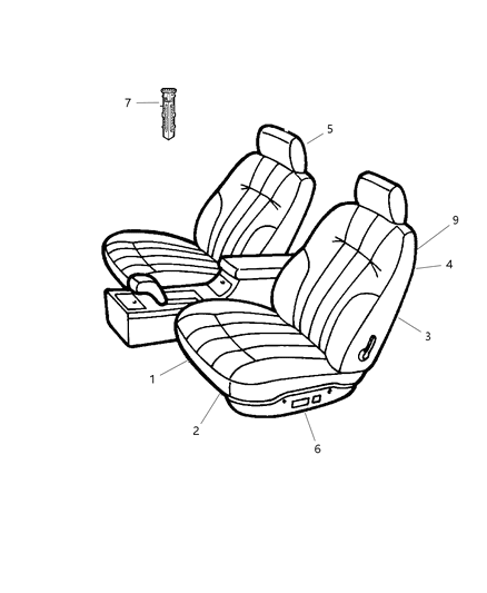 2002 Chrysler Concorde Cushion Front Seat Diagram for UF771T5AA