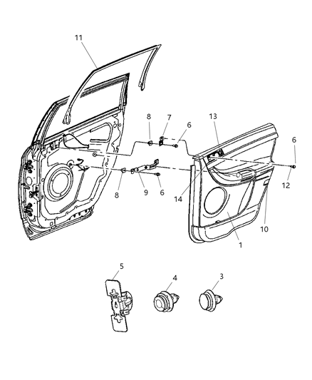 2007 Chrysler Pacifica Window Molding, Rear Diagram for 4894351AC