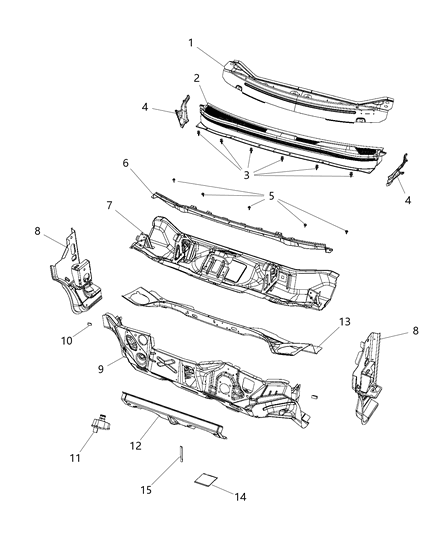 2016 Jeep Cherokee Panel Dash Diagram for 68260041AB