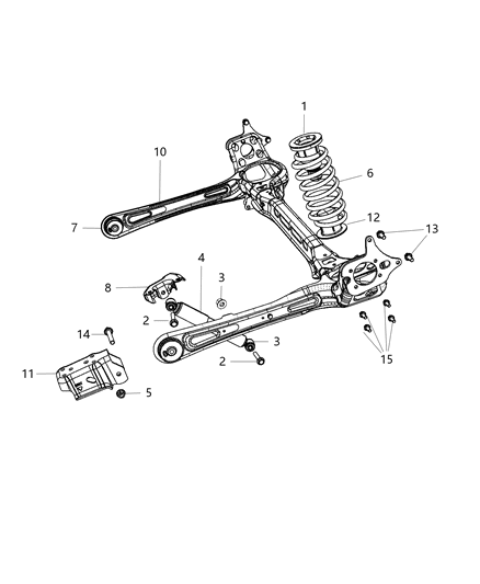 2011 Dodge Grand Caravan Shock Absorber Kit Suspension Rear Diagram for 5151630AB