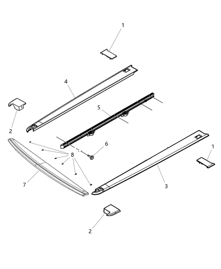 2018 Ram 1500 Rail Cover, Rear Passenger Side Diagram for 68027844AB