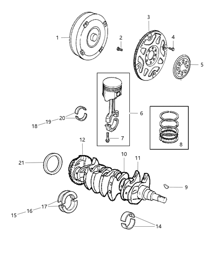 2005 Dodge Stratus Converter Package Torque Diagram for 5015101AA