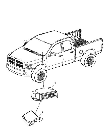 2007 Dodge Ram 3500 Module Occupant Restraint Diagram for 56043713AB