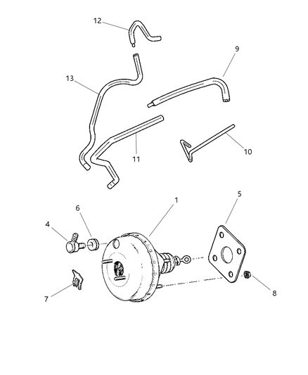 2003 Dodge Neon Brake Booster Diagram for 5015157AA