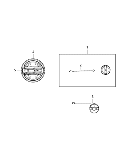 2019 Jeep Wrangler Cap Kit Fuel Tank Locking Diagram for 68357476AB