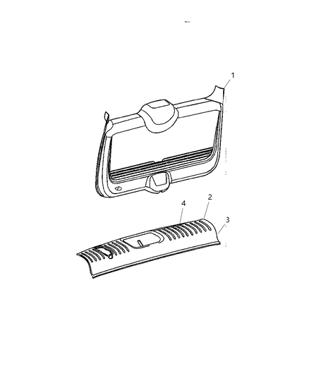 2008 Chrysler PT Cruiser Scuff Plate, Taupe, Rear Diagram for XZ80DKAAA