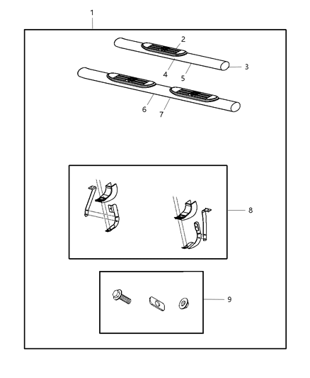 2008 Dodge Ram 3500 Cab Chassis Step Kit Diagram 1 - Thumbnail