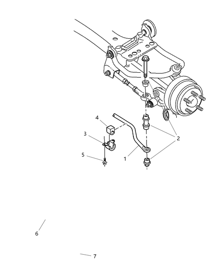 2005 Chrysler Sebring Sedan & Convertible Sway Bar - Rear Diagram