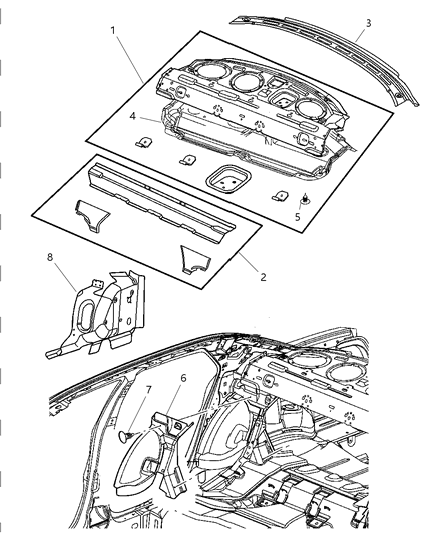 2005 Chrysler 300 Rear Shelf Panel Diagram