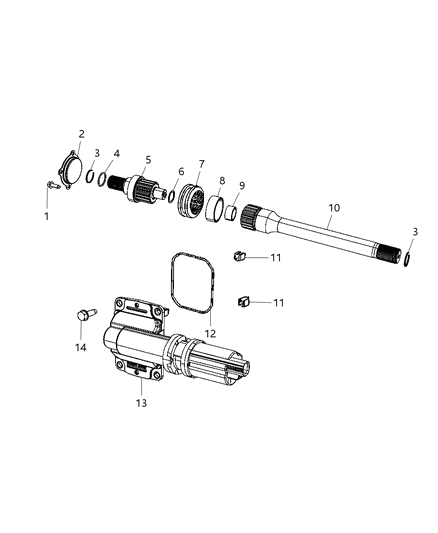 2011 Ram 1500 Actuator Axle Locker Diagram for 52114387AF
