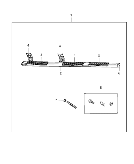 2015 Ram 3500 Cab Chassis Step Kit, Tubular Side Diagram 2 - Thumbnail