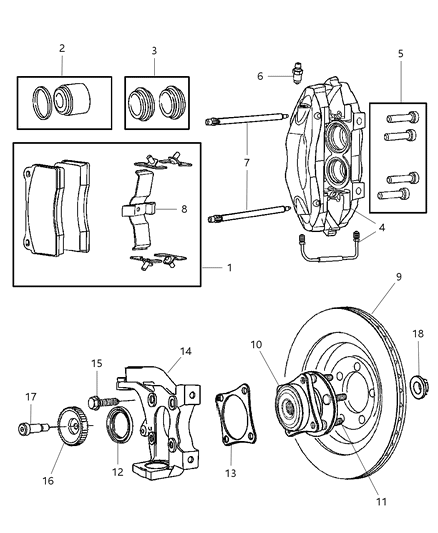 2006 Dodge Viper Front Brakes Diagram