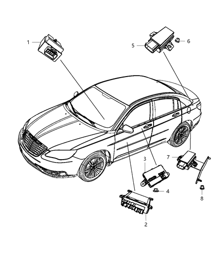 2012 Chrysler 200 Module Door Diagram for 68051931AB