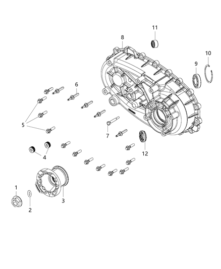 2018 Jeep Wrangler All-new Model Rear Case & Related Parts of Automatic Transmission Diagram 1 - Thumbnail
