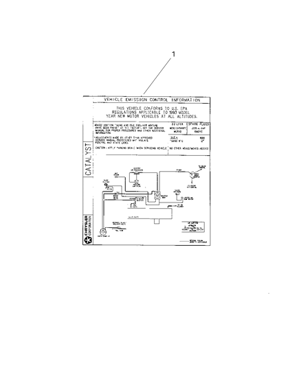 2001 Chrysler Prowler Emission Label Diagram for 4865344AC