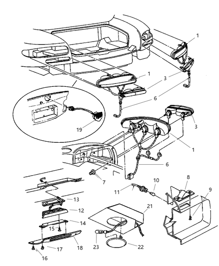 1998 Dodge Viper Turn Signal Lamp Diagram for 4642100